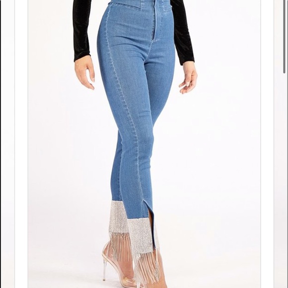 Bougie University Denim - ‼️NEW‼️SHIPS TODAY📦 Denim Rhinestone Pants